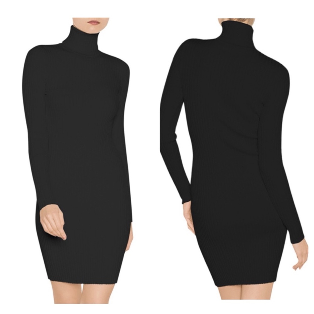 NWT Wolford Merino rib dress black size L